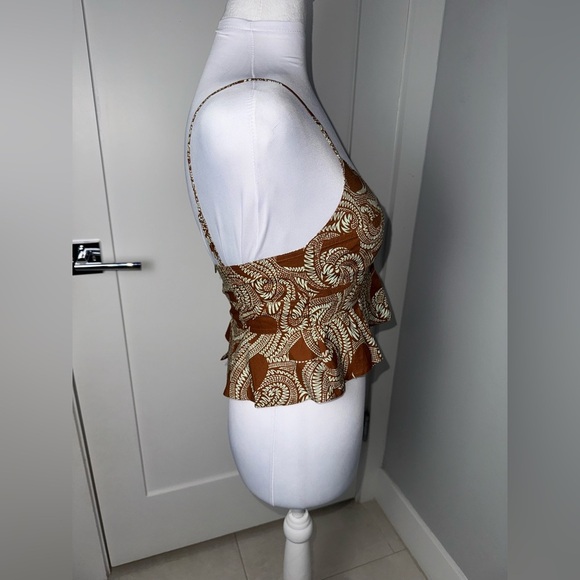 A.L.C Brooke Crop Top Paisley Patterned Spaghetti Strap Camisole Cami/Size 4 - Picture 4 of 9